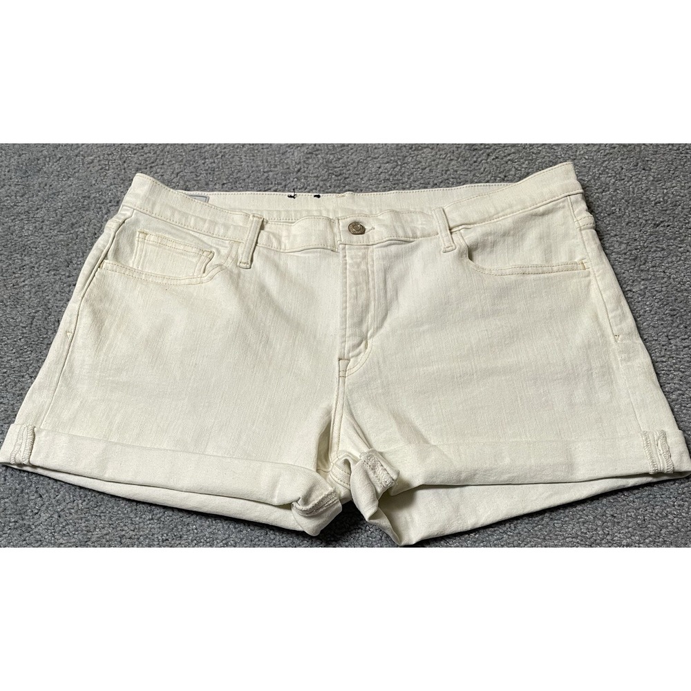 Gap Cuffed Jean Shorts Womens Sz 33 Pale Blue Denim Mid Rise 5" Inseam Coastal